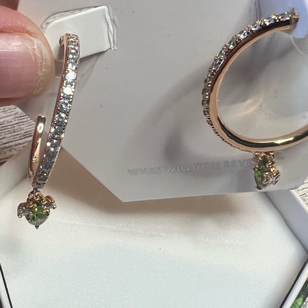 August 2023 birthday collection hoop, peridot earrings